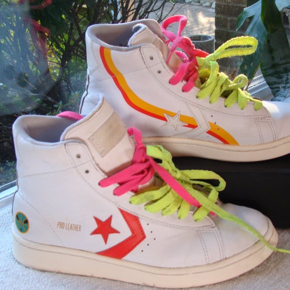 Converse Shoes - Converse white Pro Leather Roswell Rayguns high top sneakers, size W7.5  M5.5